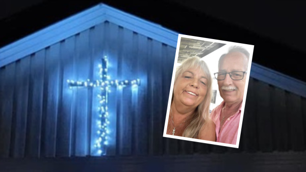Neighbors complain about an illuminated cross on the house wall