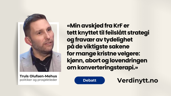 – Det er ikke rett for meg å fortsette i KrF