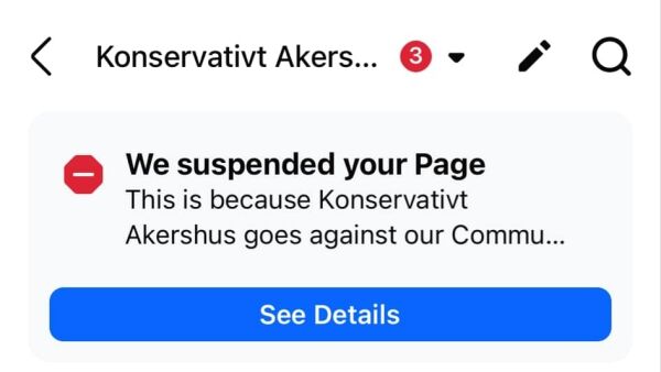 Enda en politisk Facebook-side er stengt