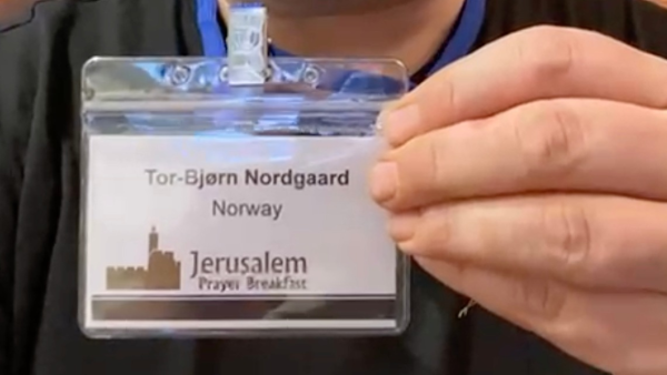 Verdinytt er på plass på Jerusalem Prayer Breakfast - i Oslo