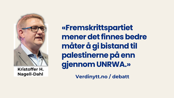 Stans støtten til UNRWA - for fred og sikkerhet